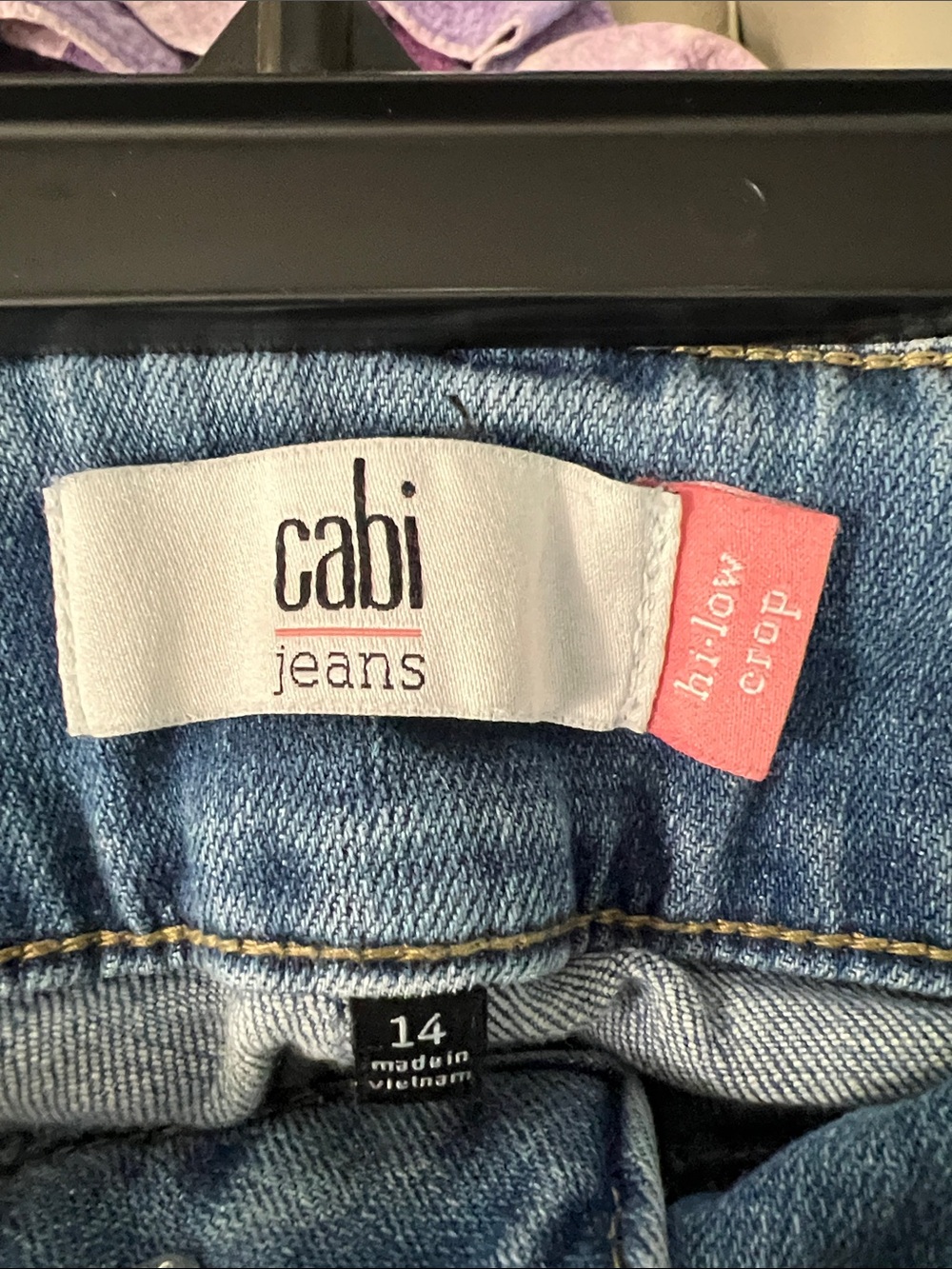 CAbi Light Blue High Low Cropped Jeans with Frayed Hem - Picture 2 of 3